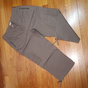J. Jill Size 10P Capri Cargo Pants Cropped 100% Cotton Pockets Drawstring Ankle